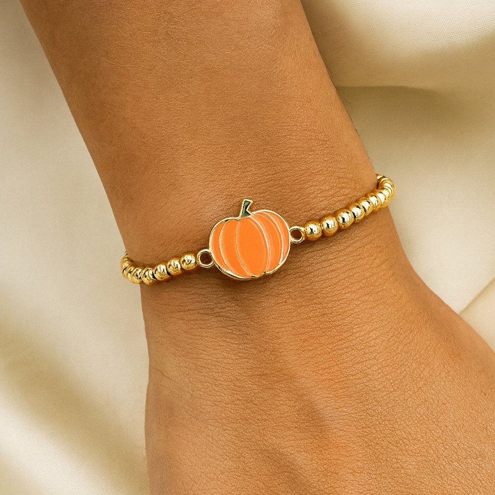 Beaded Pumpkin Bracelet 15$